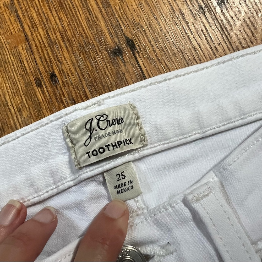 J. Crew Toothpick White Skinny Denim Jeans 25 High Rise Basic - Picture 5 of 10